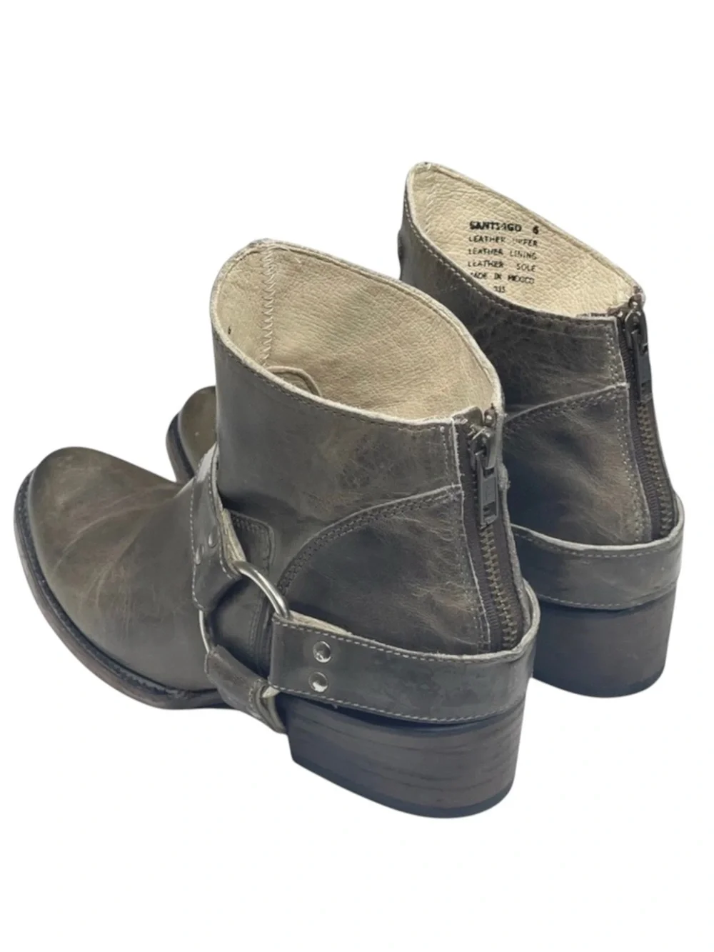 Freebird aso Free People 𖤐 Santiago Distressed Leather Booties Boots 𖤐 Taupe